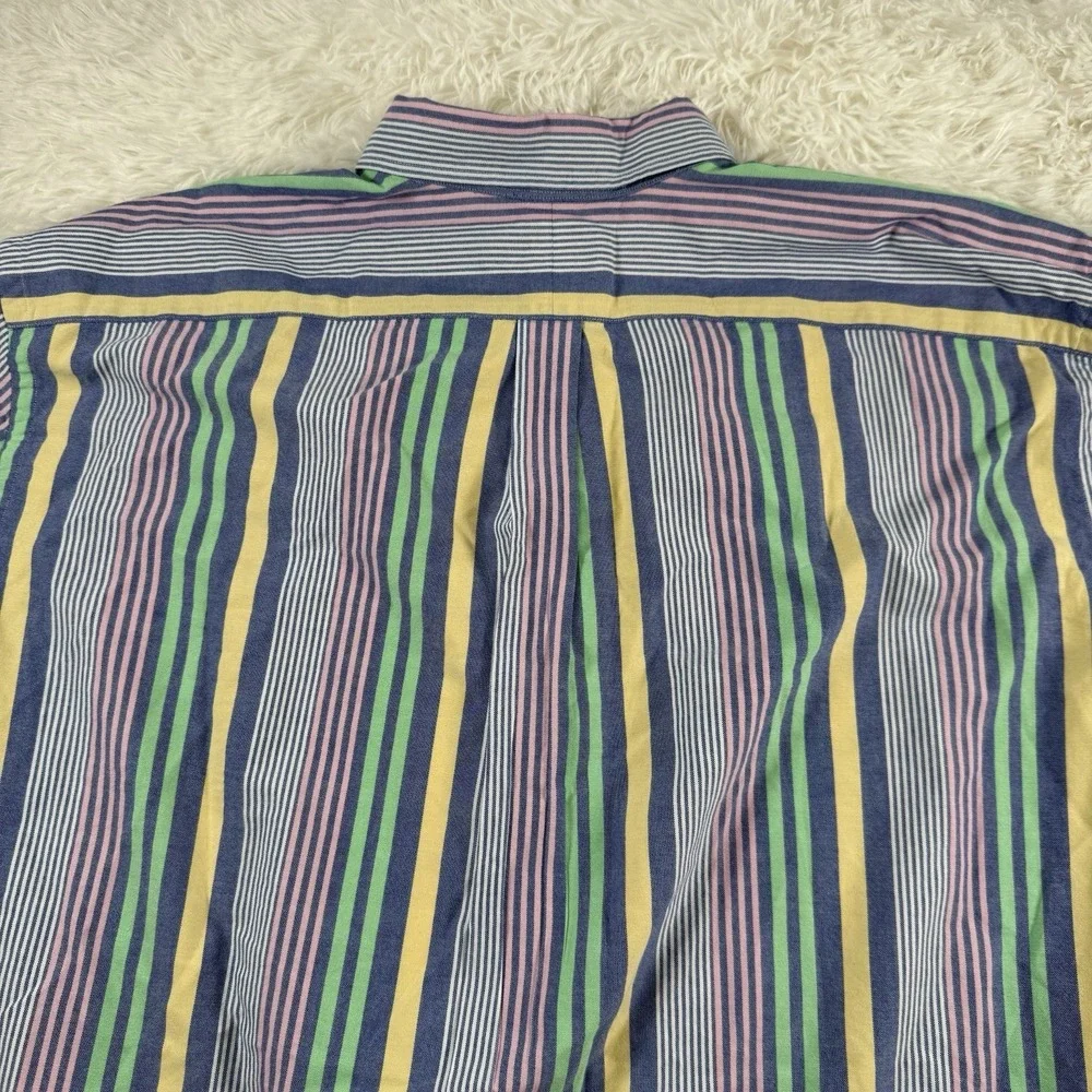 Polo Ralph Lauren Shirt Men XXLT Easter Pastel Colorblock‎ Vertical Stripe Pony